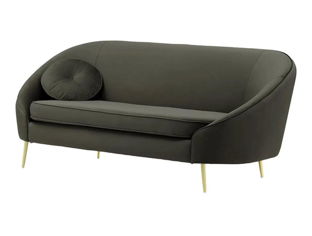 Kaleb 3 Seater Standard Piping Sofa - Graphite and Gold