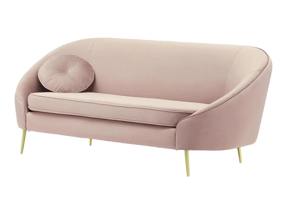 Kaleb 3 Seater Standard Piping Sofa - Lilac and Gold