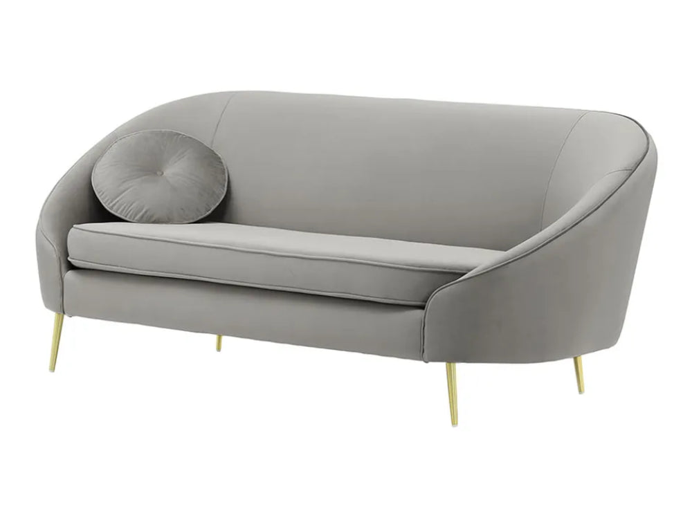 Kaleb 3 Seater Standard Piping Sofa - Silver and Gold