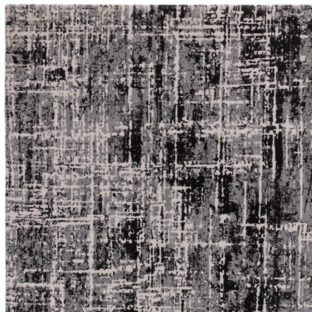Kazzie Abstract Rug Black Corner Detail