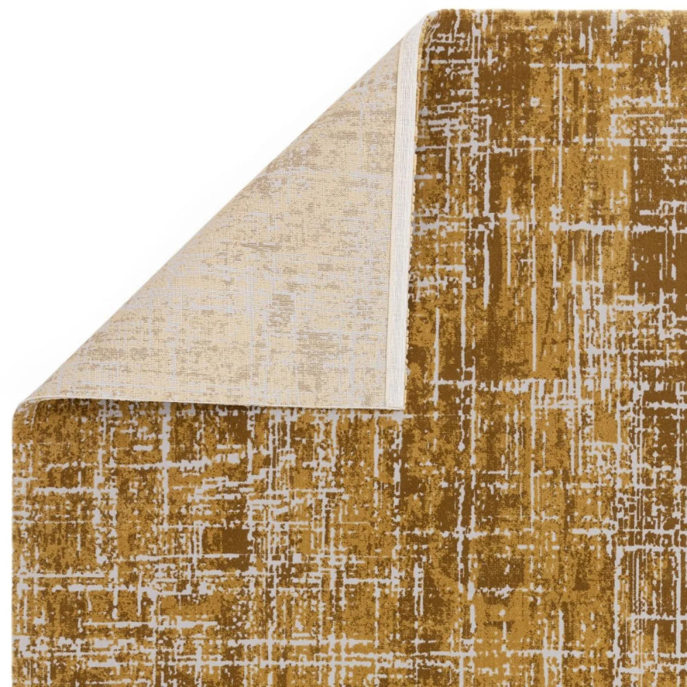 Kazzie Abstract Rug Gold Folded Corner Detail