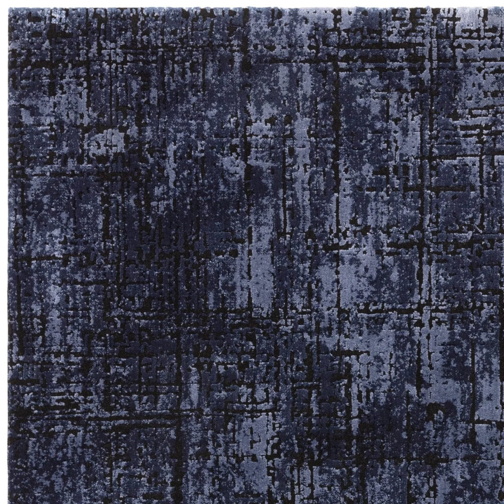 Kazzie Abstract Rug Navy Corner Detail