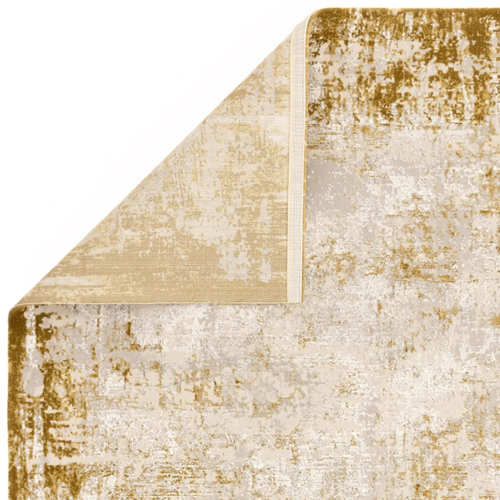 Kazzie Border Rug Gold Folded Corner Detail