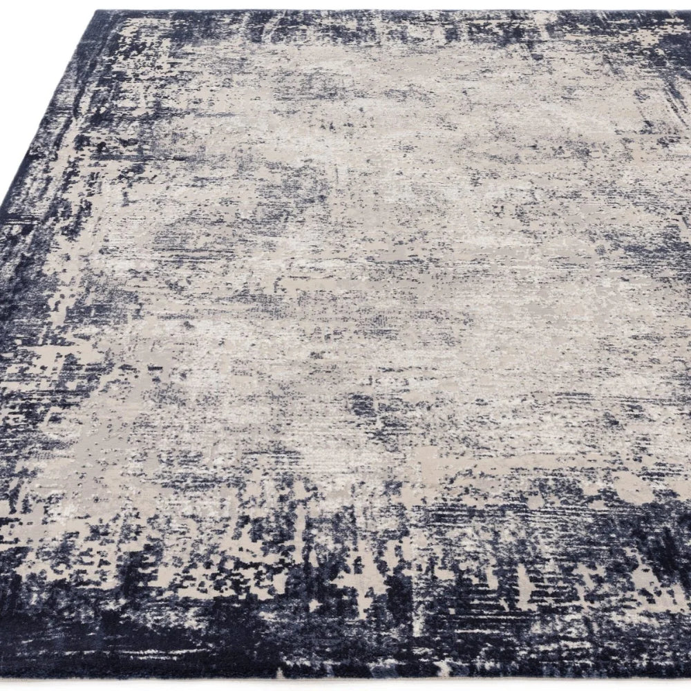 Kazzie Border Rug Navy 2