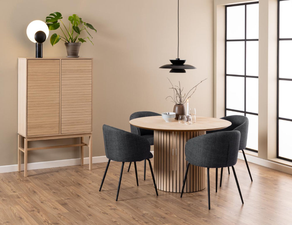 Lacey Display Cabinet with Round Table and Chair in Dining Setting