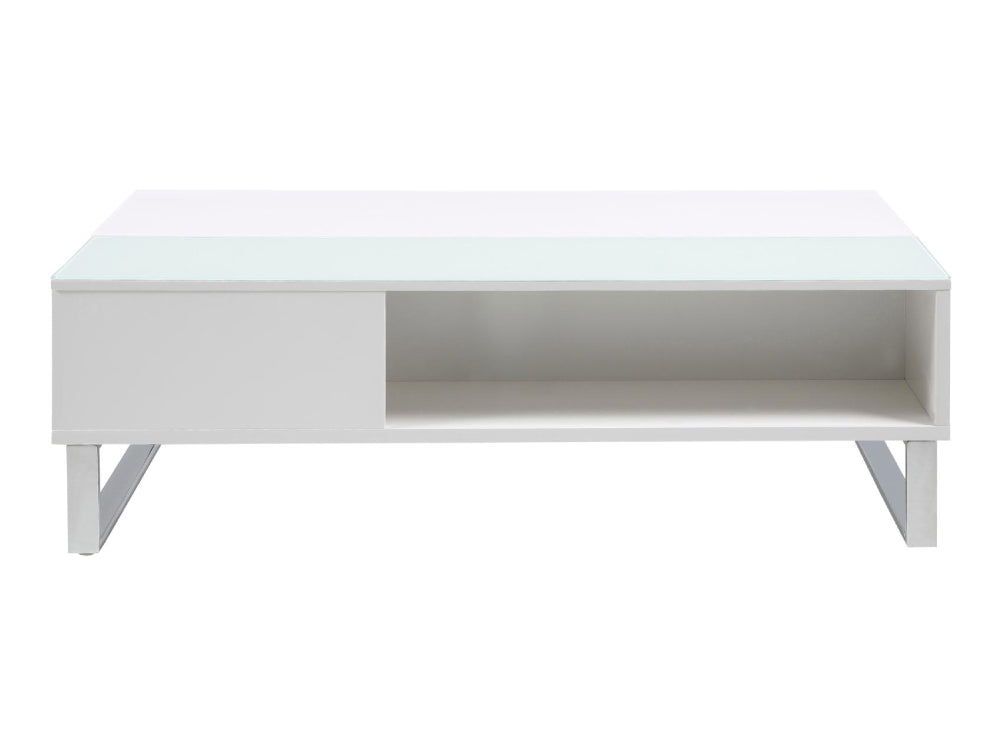 Lea Rectangular High Gloss Table with Black Tempered Glass 2