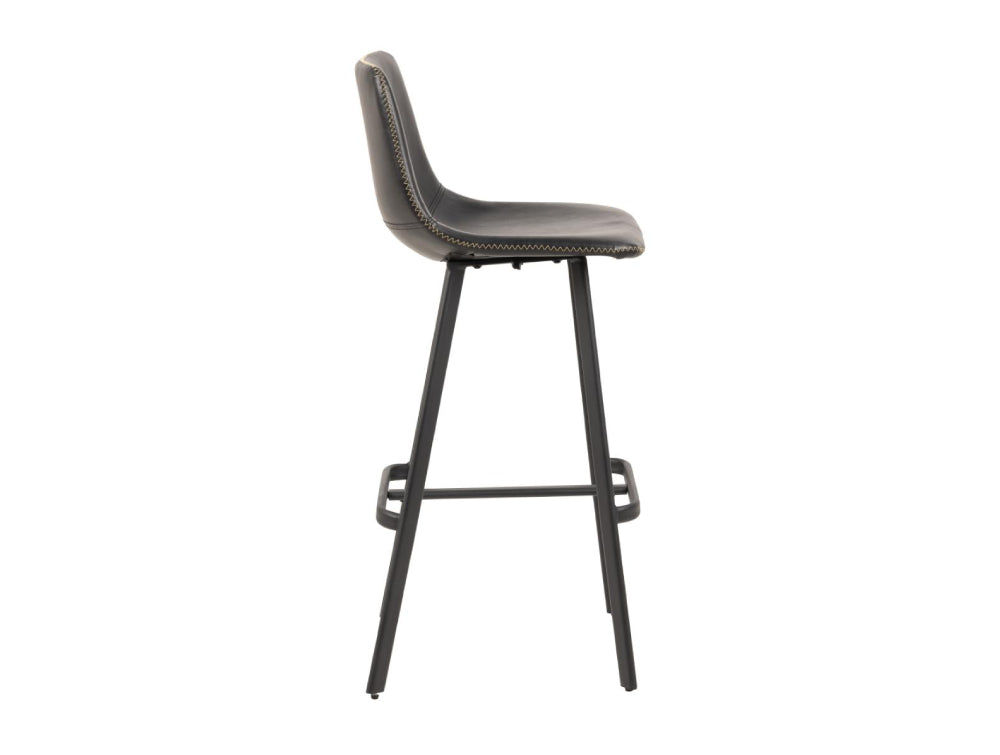 Leo Barstool with Footrest Black 3