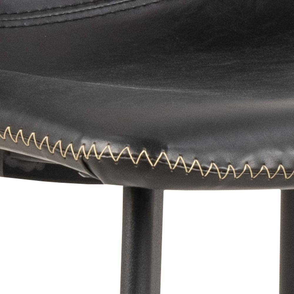 Leo Barstool with Footrest Black Seat Detail