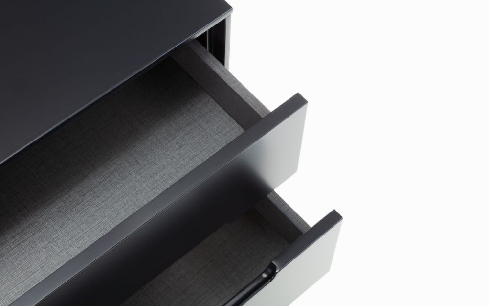 Lexi 2 Drawer Bedside Table Anthracite Open Drawer Detail