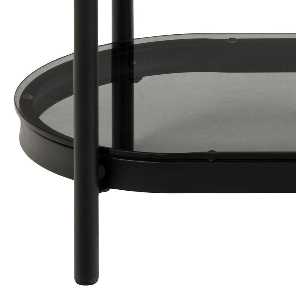 Lida Console Table Smoked Glass Bottom Shelf Detail