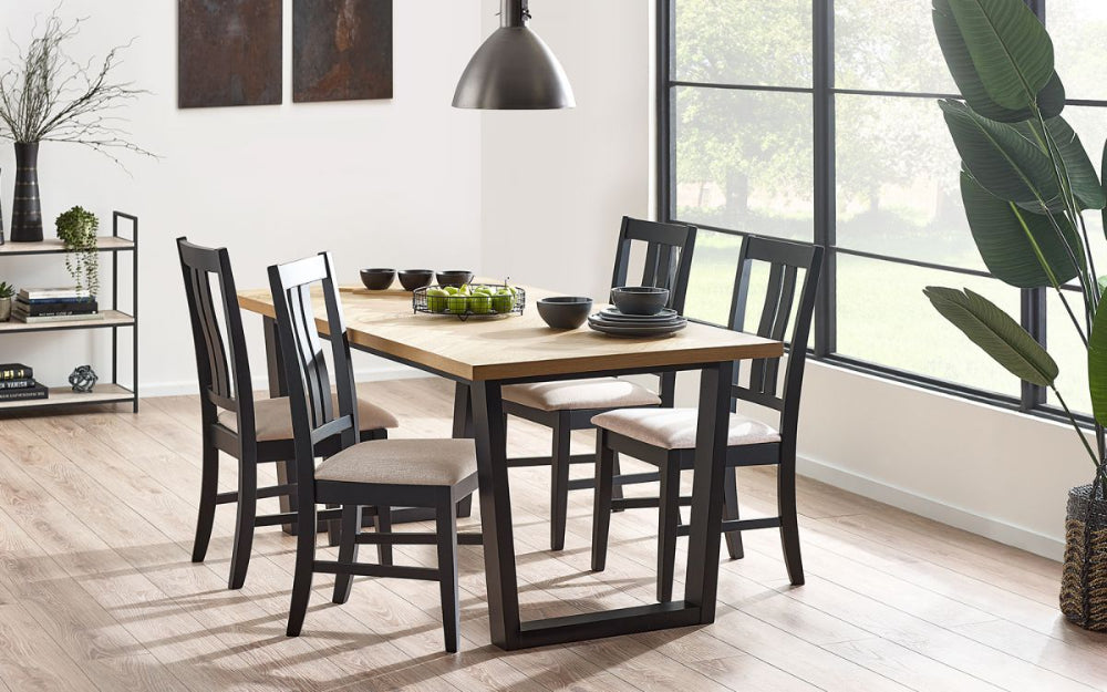 Linwood Dining Table with Chairs and Indoor Plant in Dining Setting