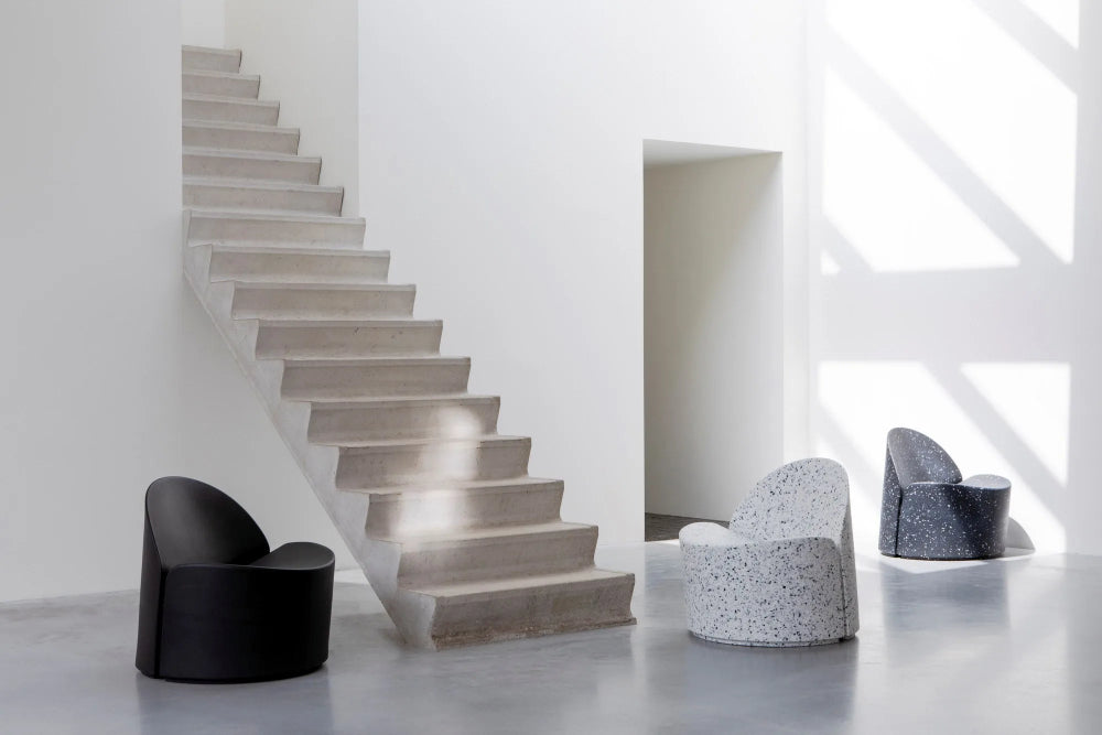 Liv Lounge Chair White Terrazzo in Breakout Setting 2