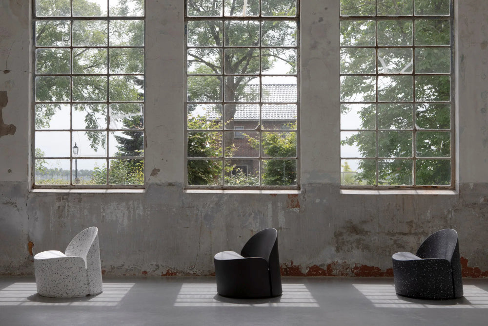 Liv Lounge Chair White Terrazzo in Breakout Setting 4