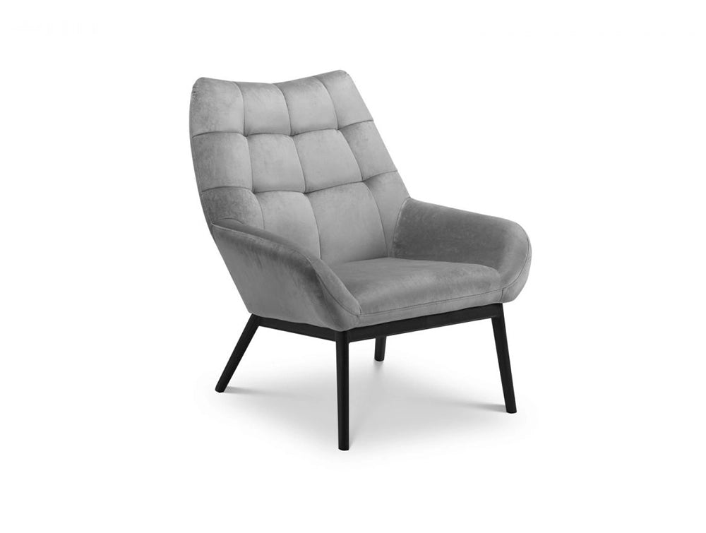 Lucie Velvet Chair Grey