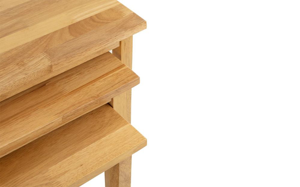 Lyon Nest Of Tables Light Oak Top Corner Detail