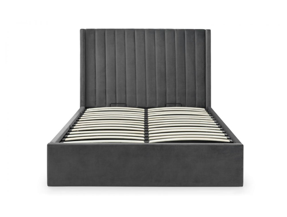 Mario Scalloped Headboard Storage Bed Grey 3