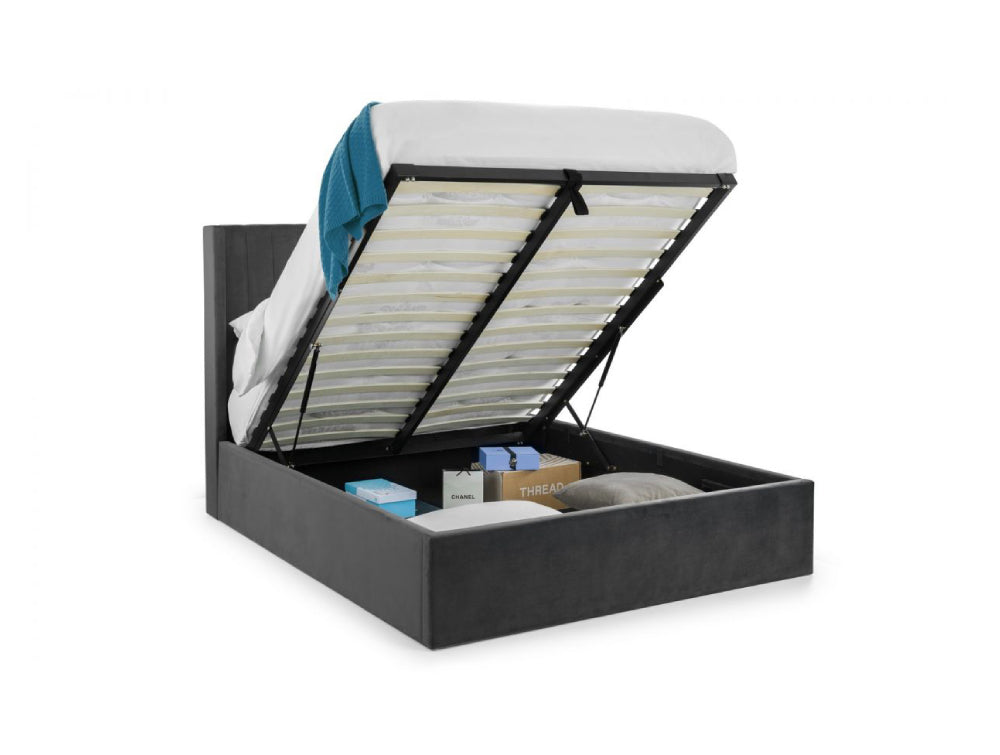 Mario Scalloped Headboard Storage Bed Grey 4