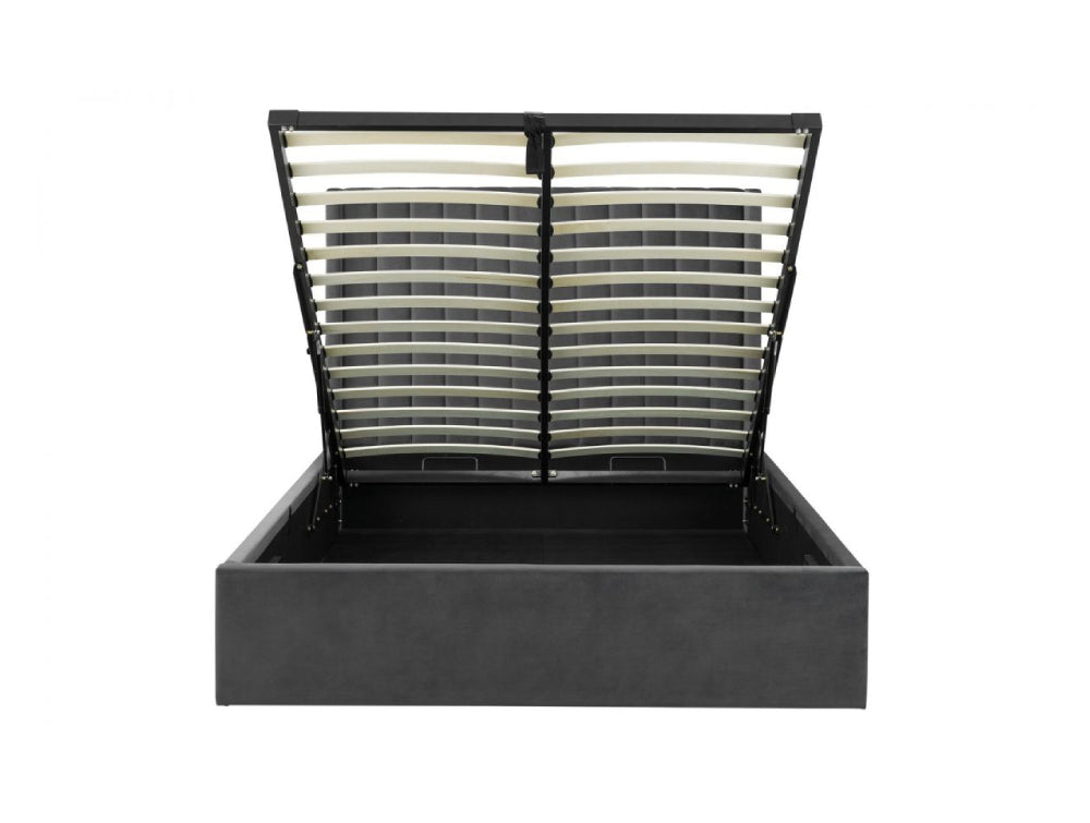 Mario Scalloped Headboard Storage Bed Grey 5