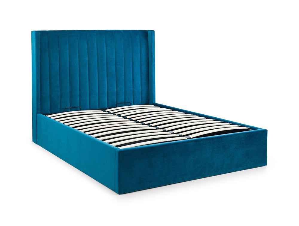 Mario Scalloped Headboard Storage Bed Teal 3