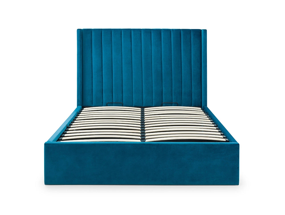 Mario Scalloped Headboard Storage Bed Teal 4