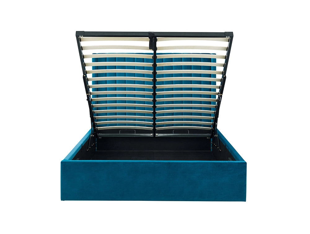 Mario Scalloped Headboard Storage Bed Teal 6