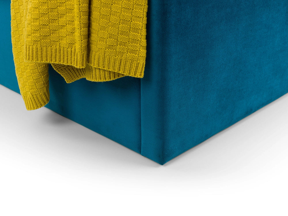 Mario Scalloped Headboard Storage Bed Teal Corner Detail