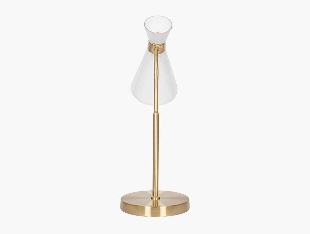 Marlyn White Glass and Gold Metal Waisted Table Lamp 3