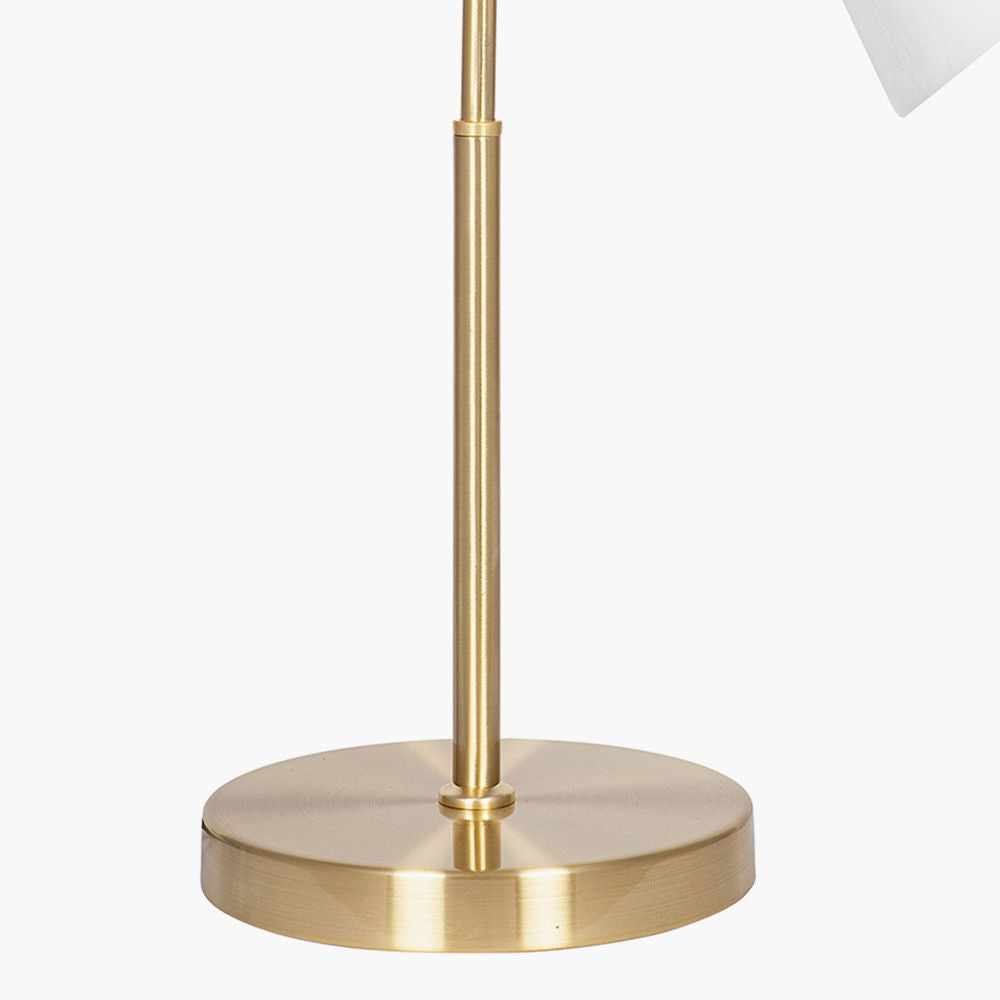 Marlyn White Glass and Gold Metal Waisted Table Lamp Detail 2