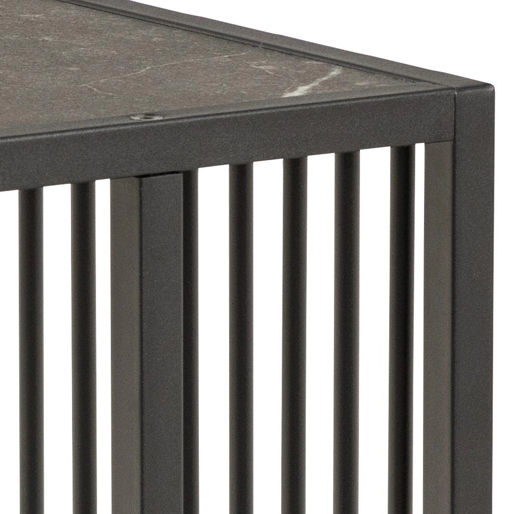 Melanie Side Table Black Marble Top Corner Detail