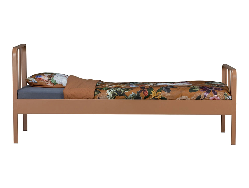 Mews Metal Bed Frame Syrup 4 with Printed Bedsheet and Pillow