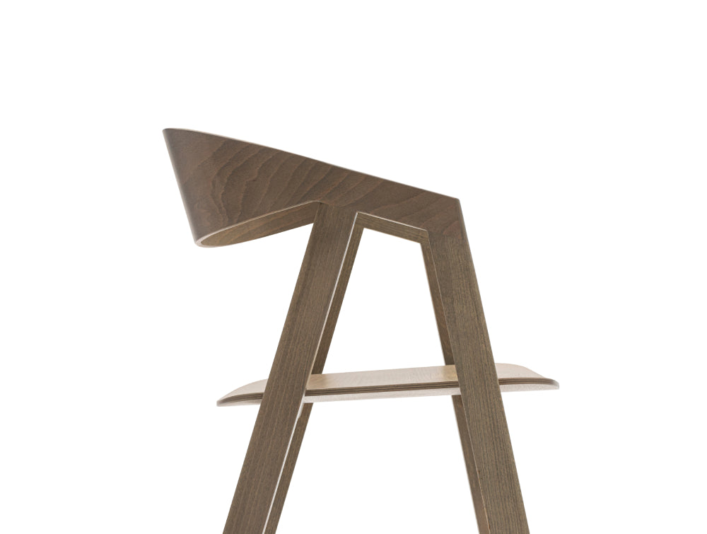 Micro Wooden Bar Stool with Footrest Side Detail