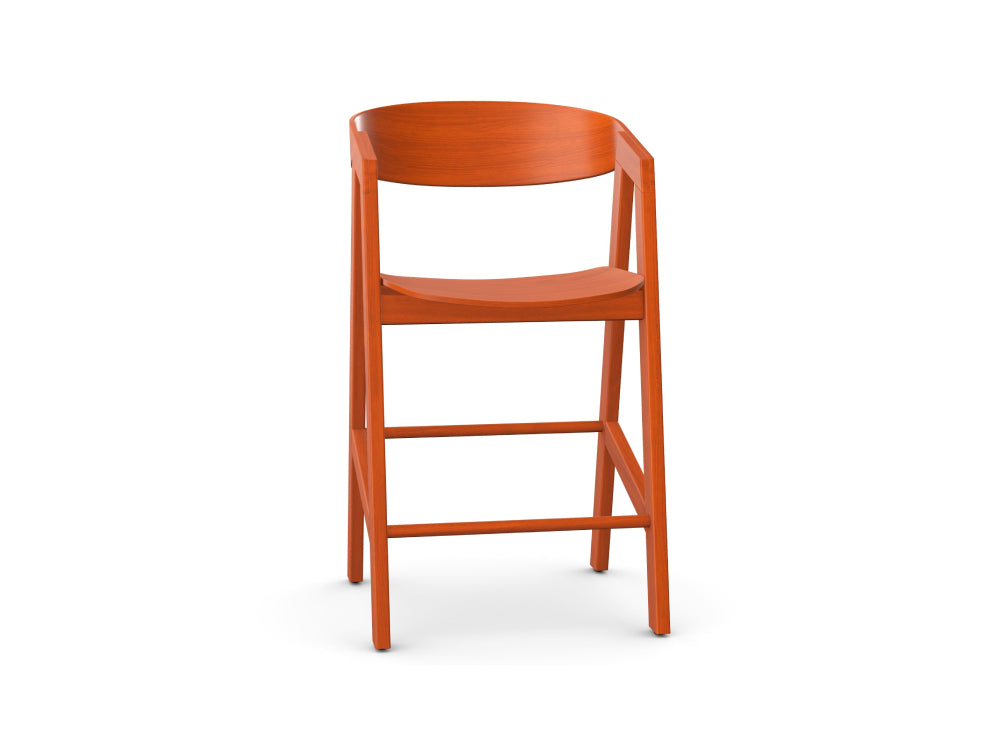 Micro Wooden Mid Height Stool with Footrest 2