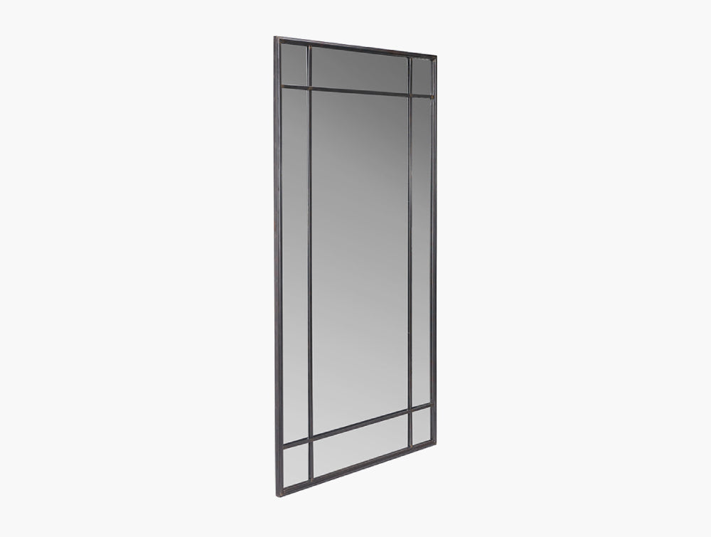 Miranda Antique Bronze Metal Rectangular Floor Mirror