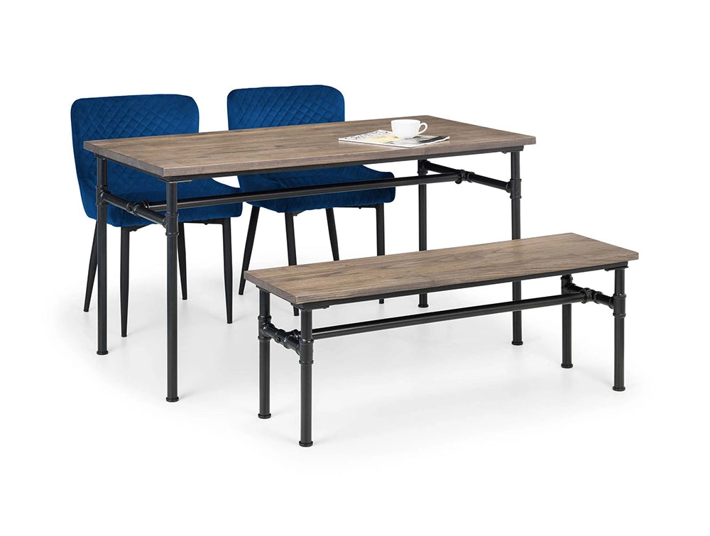 Naeve Industrial Dining Table with Chairs and Bench 2