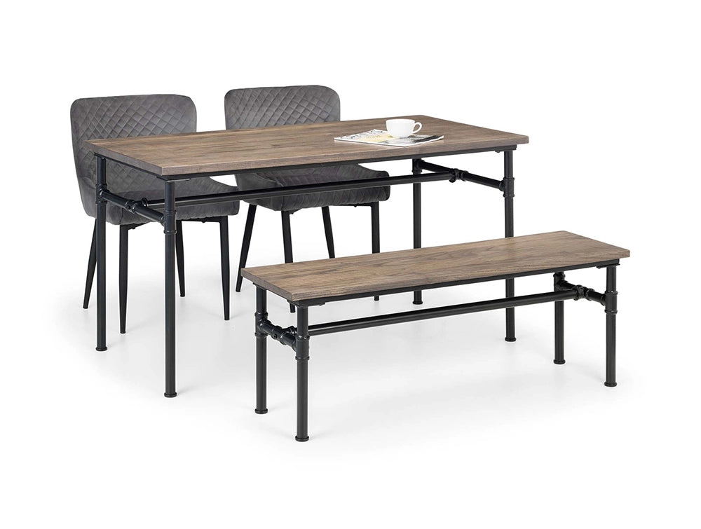 Naeve Industrial Dining Table with Chairs and Bench 3