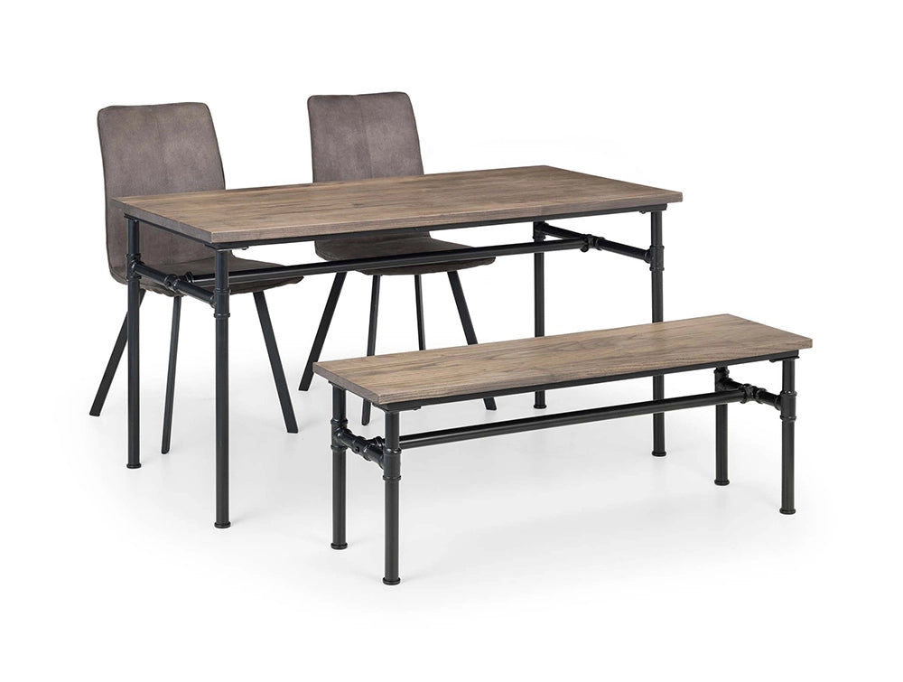 Naeve Industrial Dining Table with Chairs and Bench 4