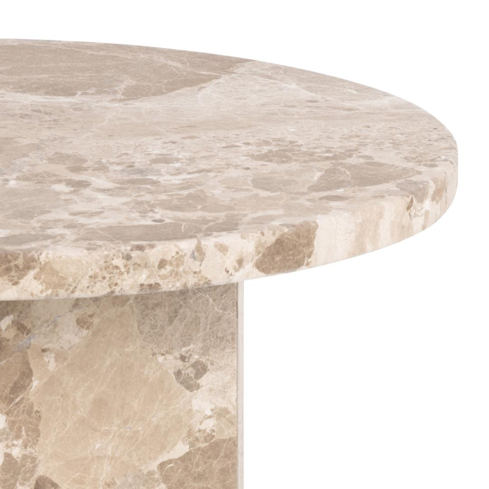 Naria Round Side Table Latte Top Edge Detail