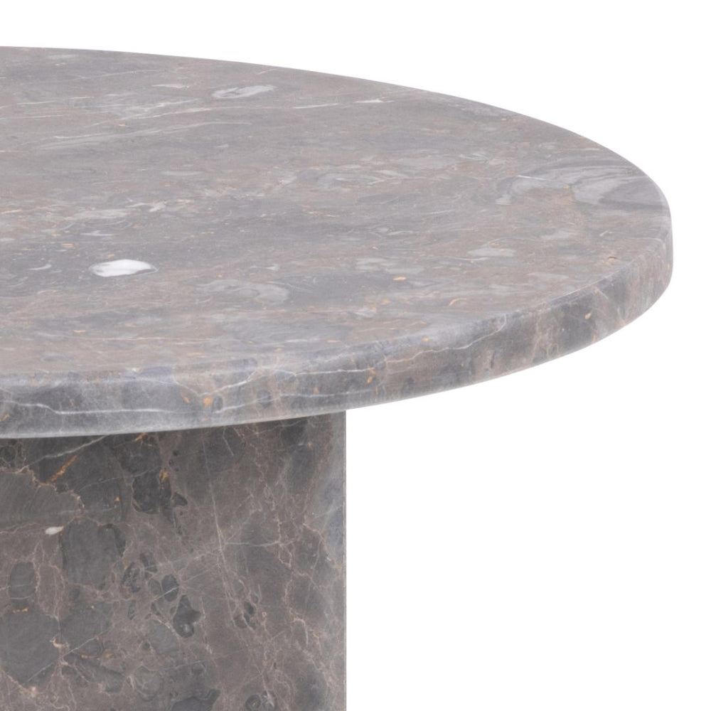 Naria Round Side Table Matte Brown Top Edge Detail