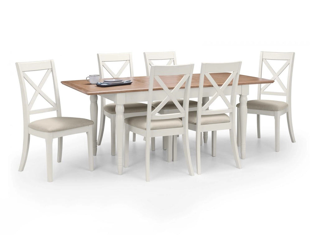 Nice Extending Dining Table with Padded Wooden Chair 2