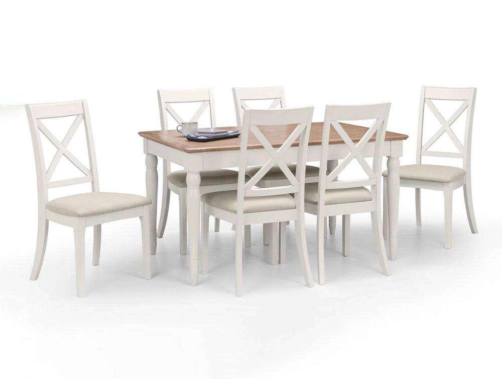 Nice Extending Dining Table with Padded Wooden Chair 4
