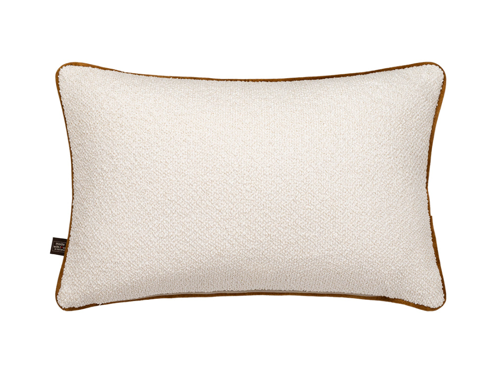 Oasis Small Upholstered Cushion Cream Mustard 2
