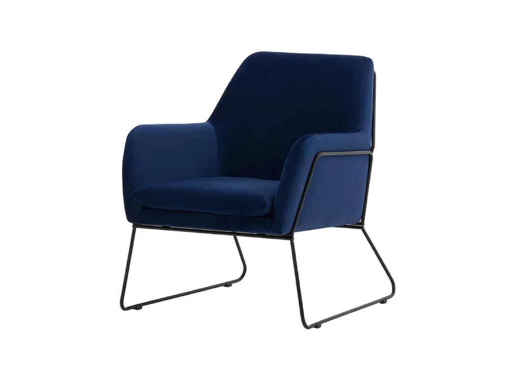 Oslo Armchair - Blue and Black Metal Frame