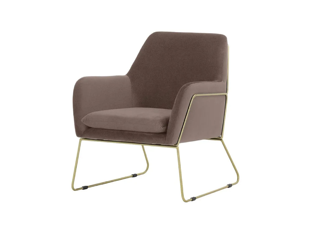 Oslo Armchair - Elephant and Gold Metal Frame