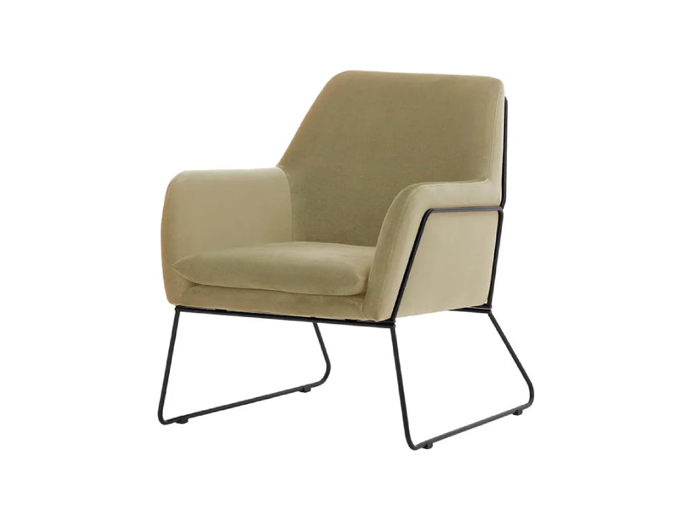 Oslo Armchair - Mink and Black Metal Frame