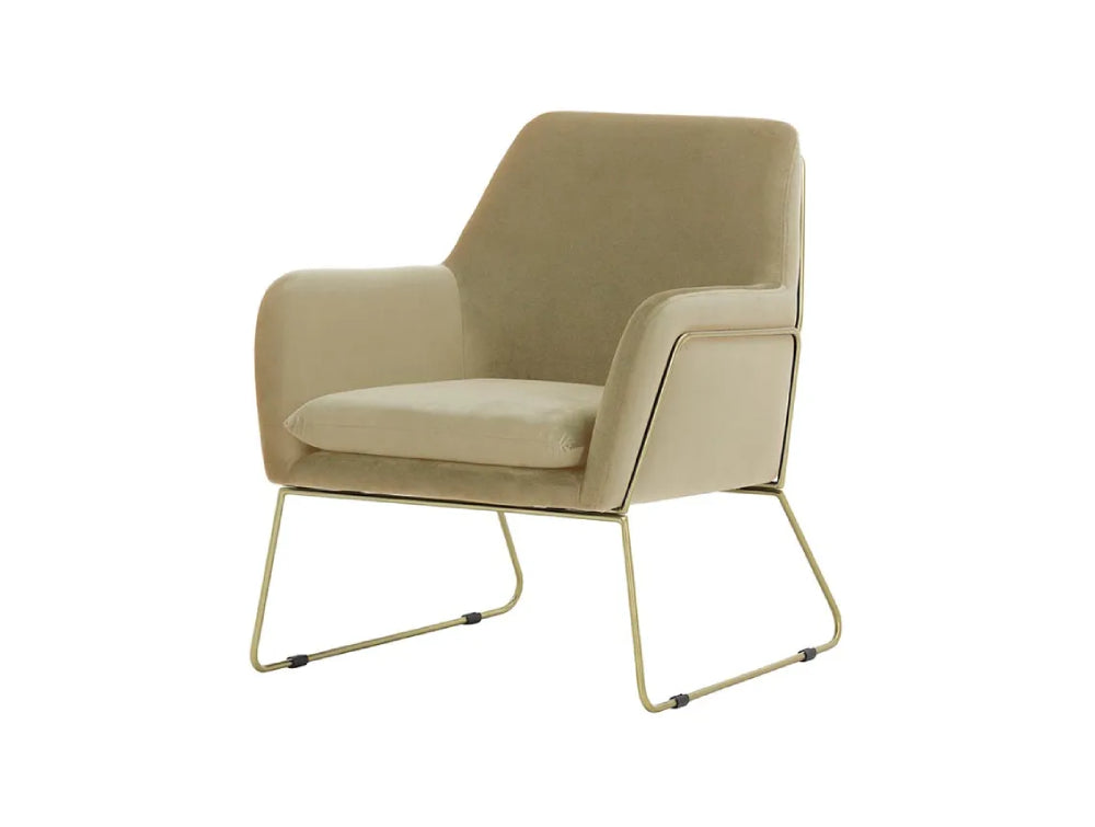 Oslo Armchair - Mink and Gold Metal Frame
