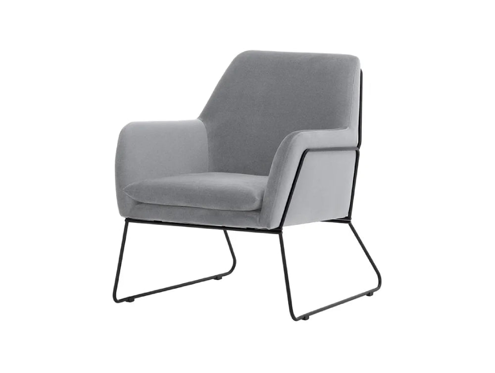 Oslo Armchair - Silver and Black Metal Frame