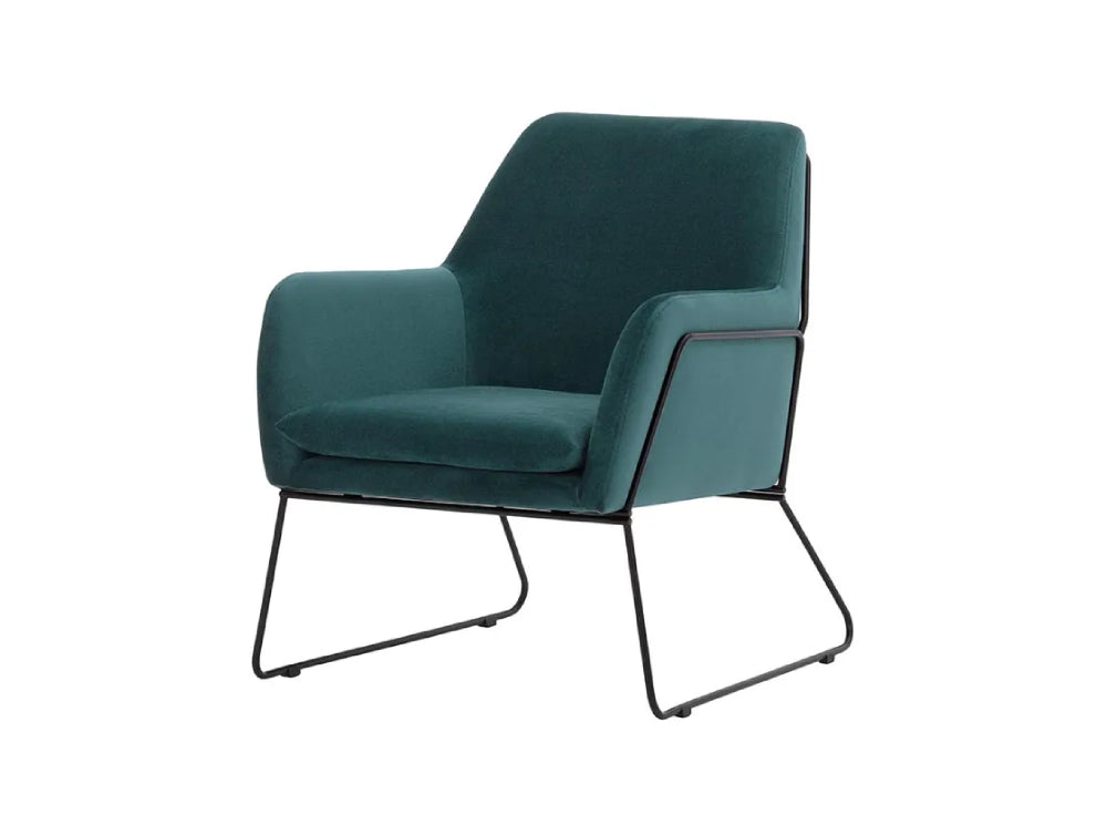 Oslo Armchair - Teal and Black Metal Frame