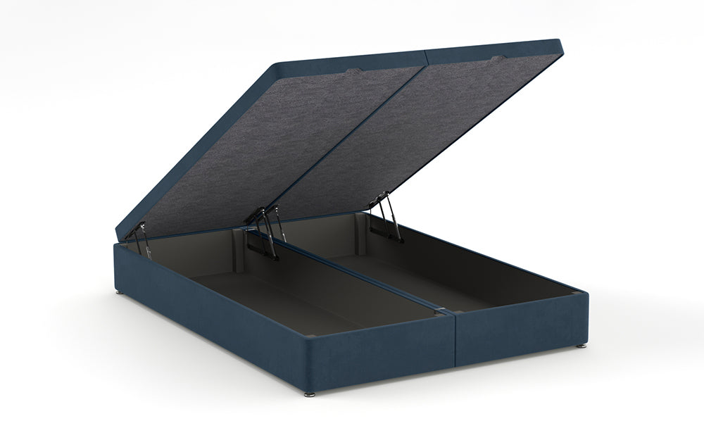 Ottoman Bed 4'6" Double with Full in Plush Velvet Indigo