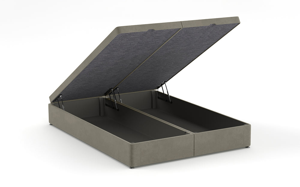 Ottoman Bed 4'6" Double with Full in Plush Velvet Slate