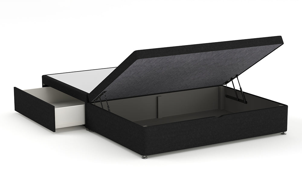 Ottoman Bed 4'6" Double with Half in Graceland Charcoal